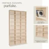Étagère bibliothèque Christel 180 x 102 x 23,5cm aspect bois