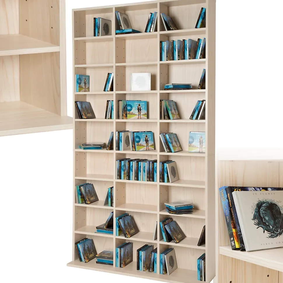 Étagère bibliothèque Christel 180 x 102 x 23,5cm aspect bois