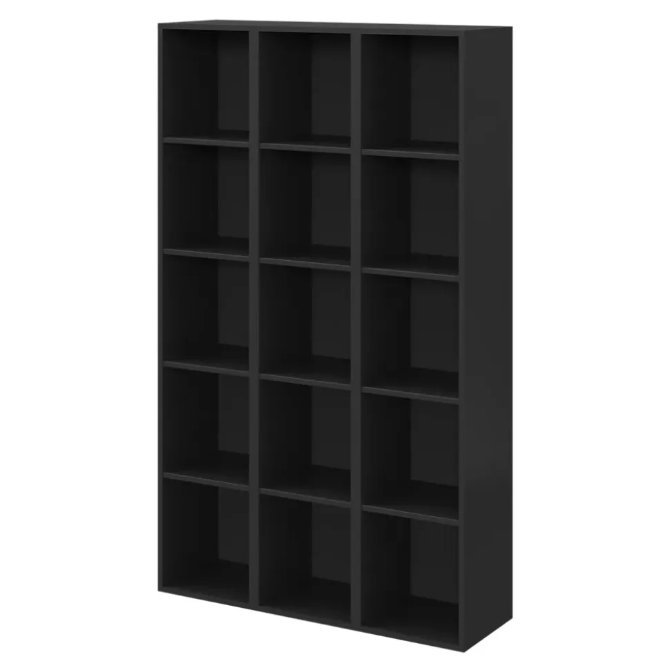Étagère bibliothéque noir GoodHome Atomia H. 187,5 x L. 150 x P. 35 cm