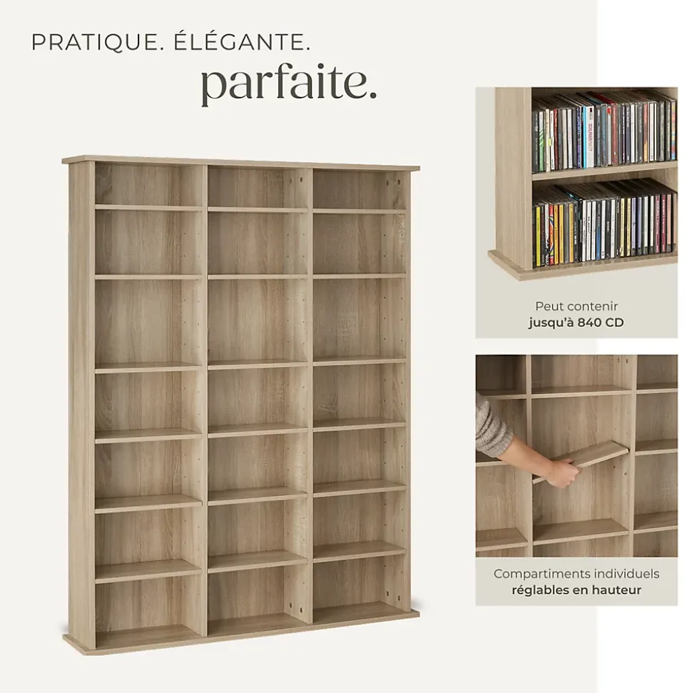 Étagère bibliothèque Stevie 105,5x19x136,5cm aspect bois