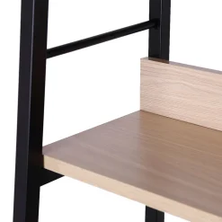 Étagère bibliothèque style industriel incliné 5 niveaux 70L x 35l x 150H cm coloris chêne clair noir