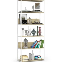 Étagère blanc / chêne artisan, 80 x 192 x 32 cm