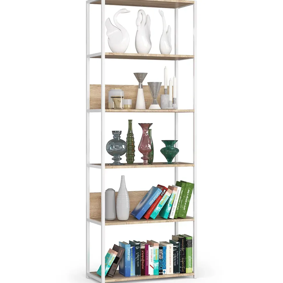 Étagère blanc / chêne sonoma, 70 x 192 x 32 cm