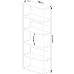 Étagère blanc / gris, 80 x 192 x 32 cm