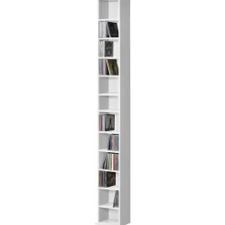 Étagère CD Tynset 175 x 20 x 20 cm blanc en.casa
