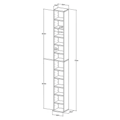 Étagère CD Tynset 175 x 20 x 20 cm effet chêne sonoma en.casa