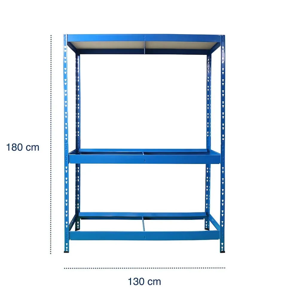 Étagère charge lourde Pour pneus de voiture Bleu 3 Étages 180 x 130 x 50 cm - Floordirekt