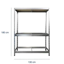 Étagère charge lourde Pour pneus de voiture 3 Étages 180 x 130 x 50 cm Gris - Floordirekt