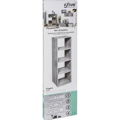 Étagère colonne 4 cases Effet chêne gris Mix N' Modul - 5Five