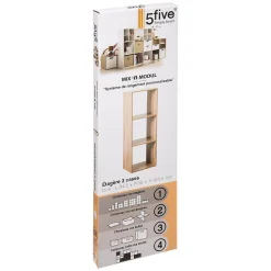 Étagère colonne 3 cases Effet chêne naturel Mix N' Modul - 5Five
