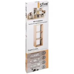 Étagère colonne 3 cases Effet chêne naturel Mix N' Modul - 5Five