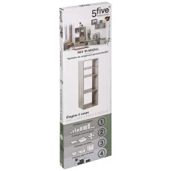 Étagère colonne 4 cases Effet chêne gris Mix N' Modul - 5Five