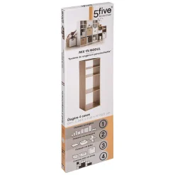 Étagère colonne 4 cases Effet chêne naturel Mix N' Modul - 5Five