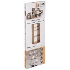 Étagère colonne 4 cases Effet chêne naturel Mix N' Modul - 5Five