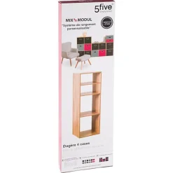 Étagère colonne 4 cases Effet chêne naturel Mix N' Modul - 5Five