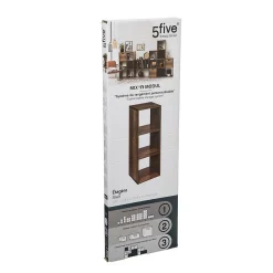 Étagère colonne 3 cases indus Effet bois foncé Mix N' Modul - 5Five