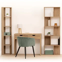 Étagère colonne d'angle effet chêne naturel beige - Beige- 5five