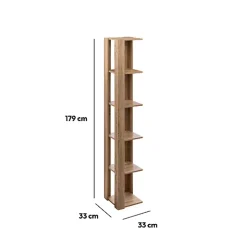 Étagère colonne d'angle effet chêne naturel beige - Beige- 5five