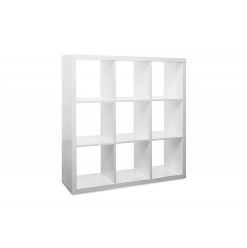 Étagère cube 9 casiers décor blanc - Classico