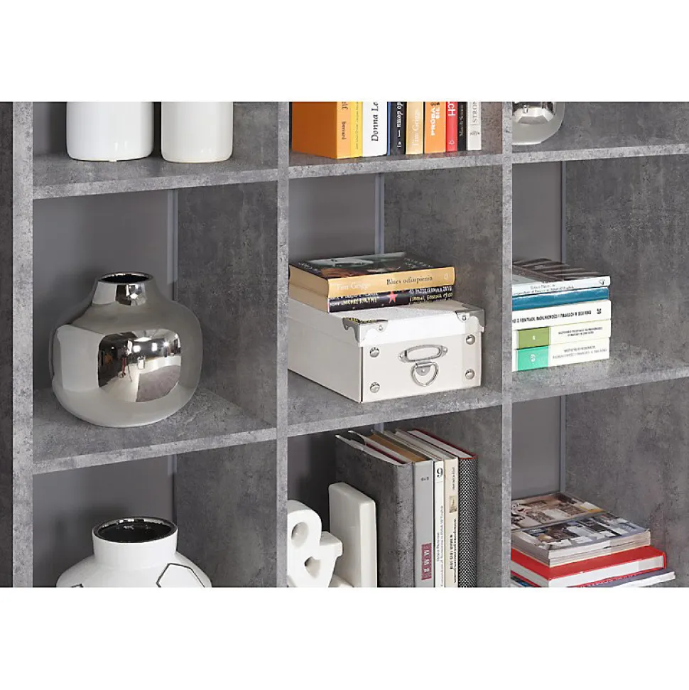 Étagère cube 9 casiers décor béton - Classico