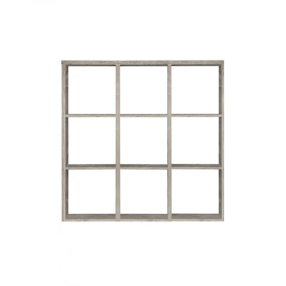 Étagère cube 9 casiers décor chêne grisé - Classico