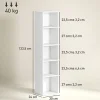 Étagère cube colonne - bibliothèque - rangement 5 compartiments - dim. 30 x 24 x 133 cm - blanc
