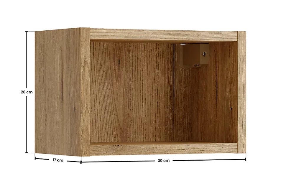 Étagère cube de salle de bain suspendue 30 x 20 cm NOVA chêne Coast Evoke