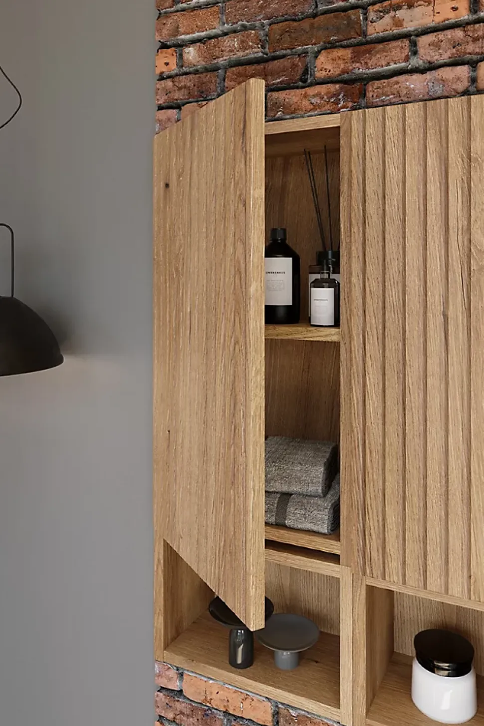 Étagère cube de salle de bain suspendue 40 x 20 cm NOVA chêne Coast Evoke