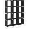 Étagère d'affichage 12 cubes Noir 103x30x141 cm Tissu vidaXL