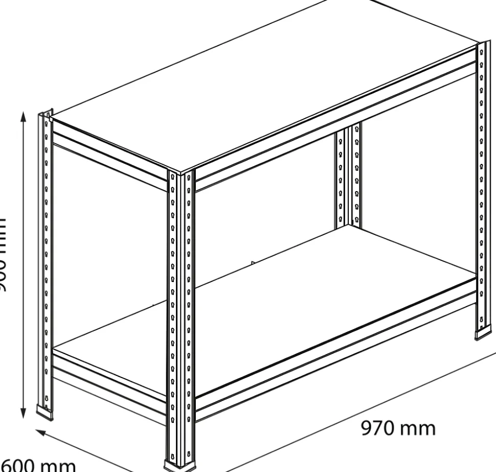Étagère de garage en acier thermo-lacqué GoodHome Rand H. 90 x L. 97 x P. 60 cm