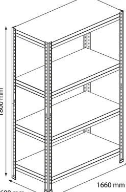 Étagère de garage en acier thermo-laqué GoodHome Rand H. 180 x L. 165,6 x P. 60 cm