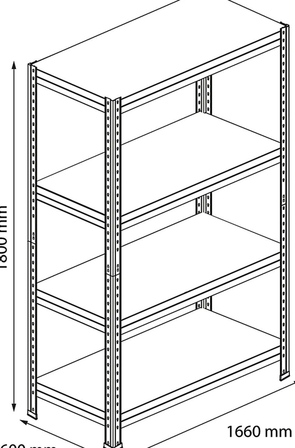 Étagère de garage en acier thermo-laqué GoodHome Rand H. 180 x L. 165,6 x P. 60 cm