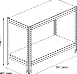 Étagère de garage en acier thermo-laqué GoodHome Rand H. 90 x L. 97 x P. 40 cm