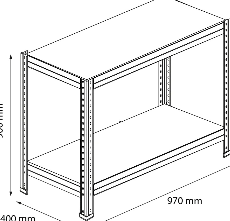 Étagère de garage en acier thermo-laqué GoodHome Rand H. 90 x L. 97 x P. 40 cm