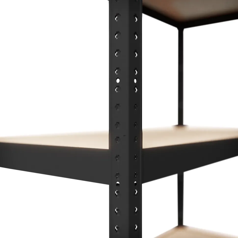 Étagère de garage en acier thermo-laqué noir GoodHome Ryle H. 179 x L. 75 x P. 35 cm