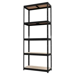 Étagère de garage en acier thermo-laqué noir GoodHome Ryle H. 179 x L. 75 x P. 35 cm