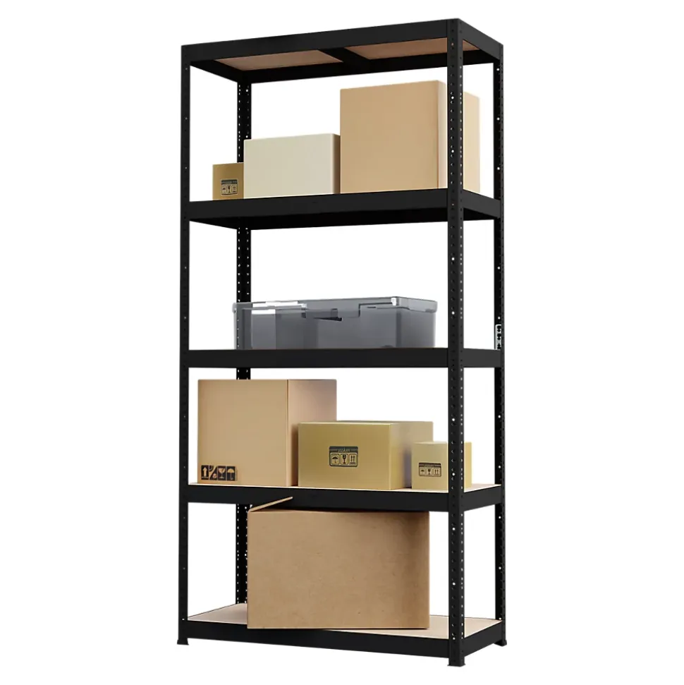 Étagère de garage en acier thermo-laqué noir GoodHome Ryle H. 179 x L. 90 x P. 40 cm