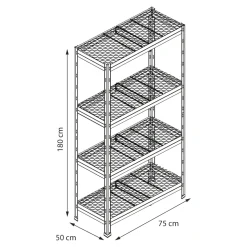 Étagère de garage en aluminium H.180 x l.75 x P.50 cm Horeca