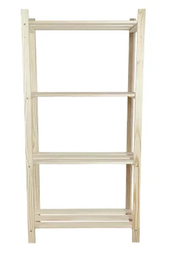 Étagère de garage en bois 4 tablettes L. 65 x H. 130 x P. 30 cm