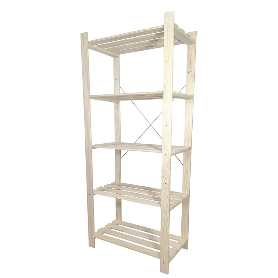 Étagère de garage en bois Symbios 5 tablettes L. 75 x H. 170 x P. 40 cm