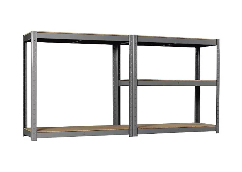 Étagère de garage modulable en aggloméré et acier H. 180 x L. 120 x P. 40 cm