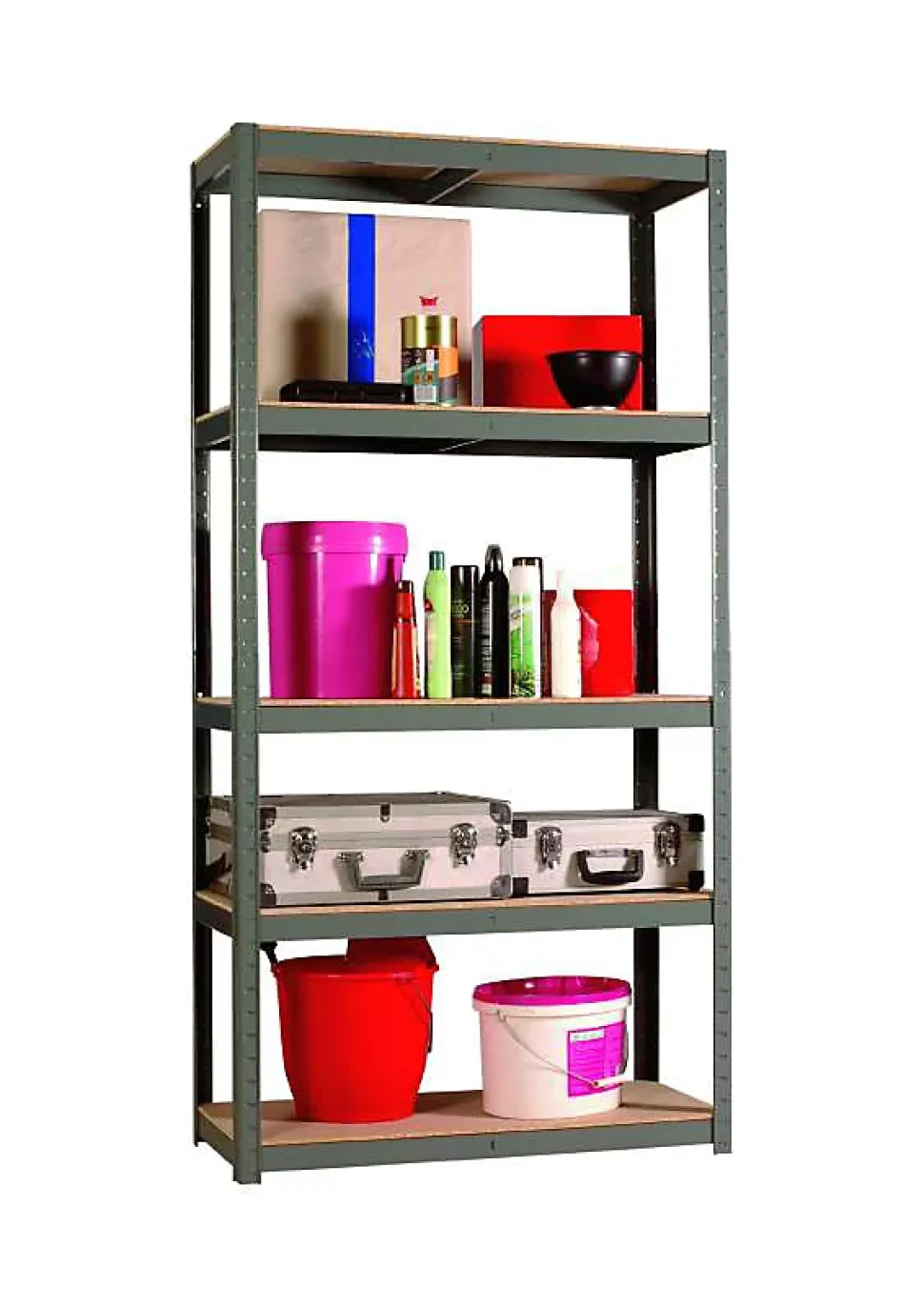 Étagère de garage modulable en aggloméré et acier H. 180 x L. 120 x P. 40 cm
