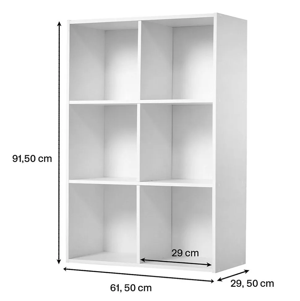 Étagère de rangement 6 cases - H91,5 x L61,5 cm