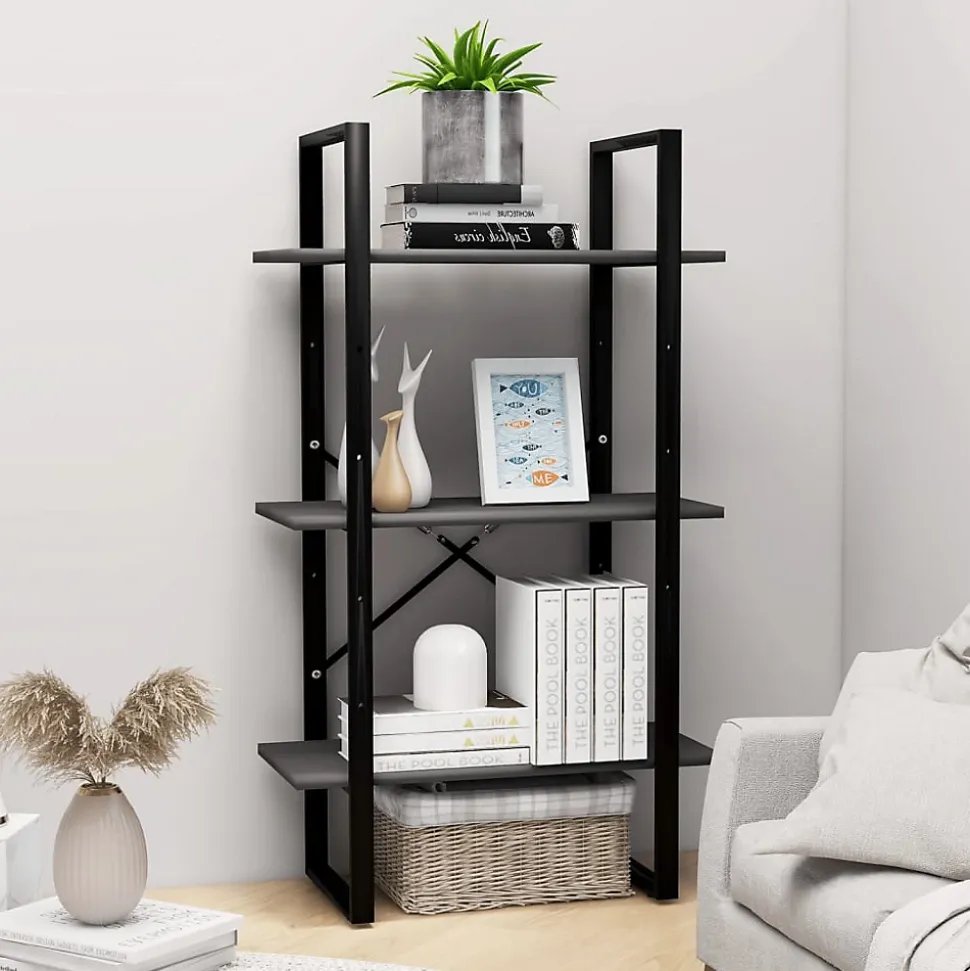Étagère de rangement gris 60x30x105 cm bois d'ingénierie vidaXL