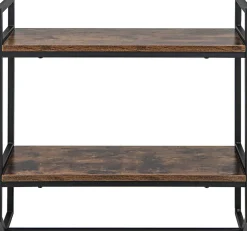 étagère de Rangement Murale, étagère à 2 Niveaux avec Porte-Serviettes, étagère avec Structure en Métal, pour Chambre, Cuisine