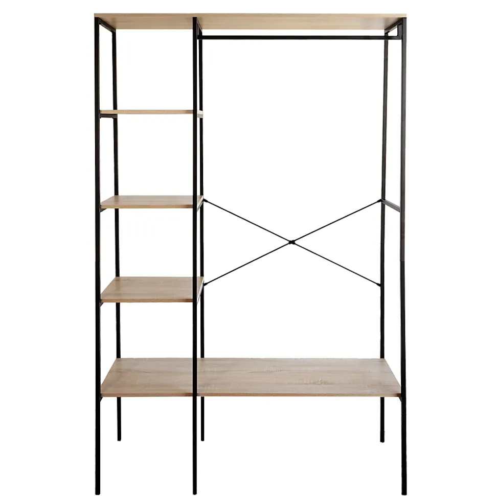 Étagère de rangement style industriel Napari 4 cases bois et métal H. 190 x L. 116,4 cm