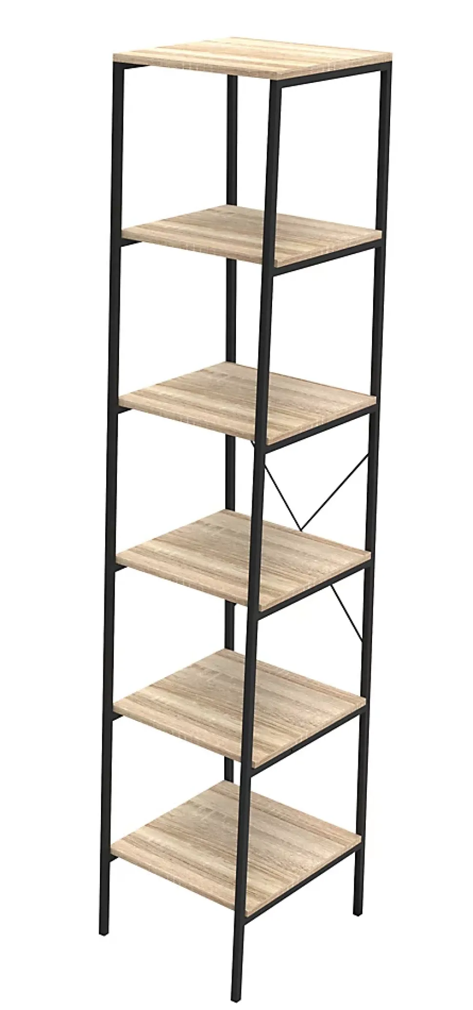 Étagère de rangement style industriel Napari 5 cases bois et métal H. 190 x L. 40 cm