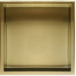 ÉTAGÈRE D'ENCASTREMENT POUR SALLE DE BAINS REA 7 30X30X10 BRUSH GOLD