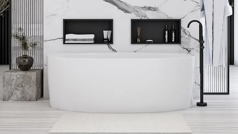 ÉTAGÈRE D'ENCASTREMENT POUR SALLE DE BAINS REA 5 30X45X10 BLACK