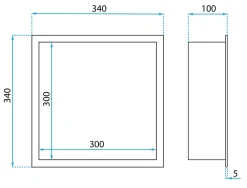ÉTAGÈRE D'ENCASTREMENT POUR SALLE DE BAINS REA 1 30X30X10 BRUSH STEEL